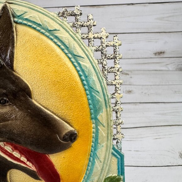 German Die Cut Embossed Lattice German Shepherd 3d Display Collectible Vintage - Picture 3 of 9